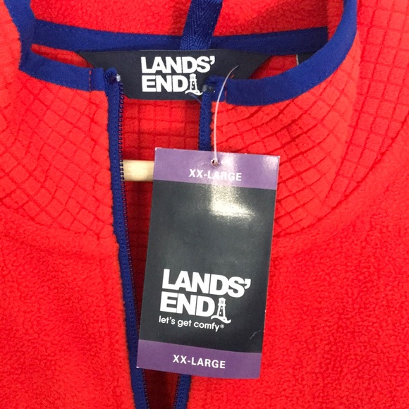 NEW Lands' End Ladies Grid Fleece Zip Up Jacket. - Picture 3 of 7